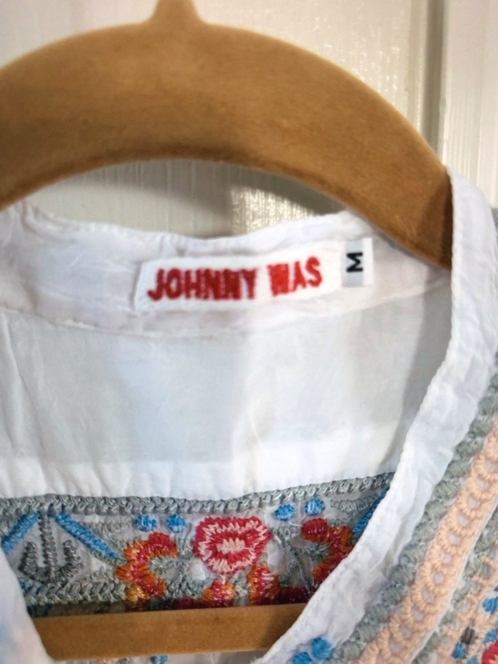 Johnny Was White Tunic with Multicolor Floral Embroidery - Picture 2 of 5